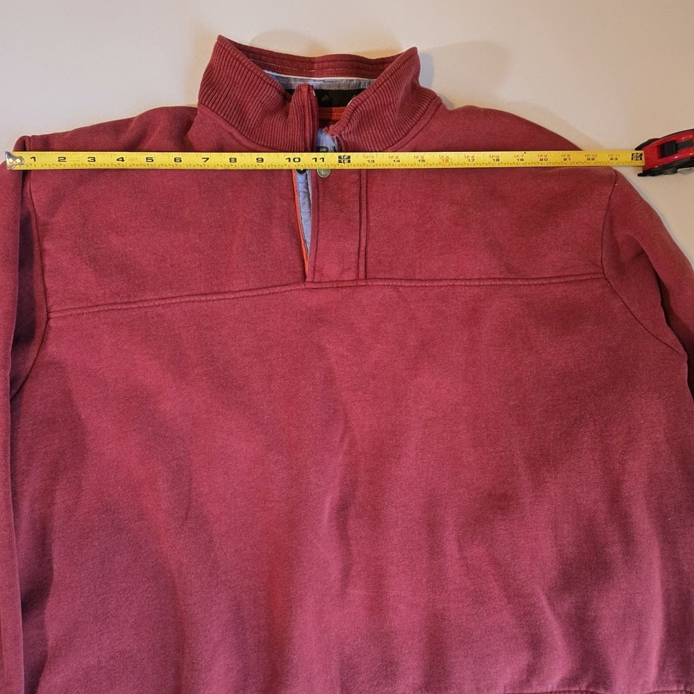 Orvis Men's Pullover Sweatshirt Pre-Owned Burgundy Red Quarter Zip SZ XXL - Picture 7 of 8